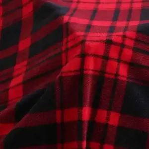 gestrickt zweiseitig pinsel und eine seite anti-vlies rot und schwarz kariert gedruckter mikro polar vliesstoff - Product Image 6