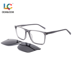 Распродажа, квадратные ацетатные оптические очки с магнитным зажимом, поляризационные очки для женщин и мужчин, очки для защиты от синего света - Product Image 4