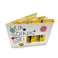 Brochure personnalisée avec logo, couverture souple à reliure parfaite, fenêtre découpée, couverture pliable, papier d'art extractible, impression offset, OEM ODM