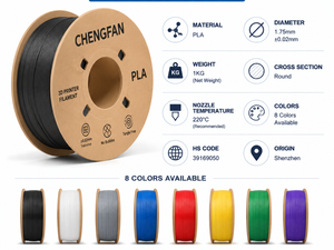 Filamento PLA Chengfan de 1.75mm, 1KG, Sin Atascos, Sin Hilos, Filamento para Impresora 3D, 8 Colores Básicos para Bolígrafos 3D, Creality, Prusa - Product Image 5