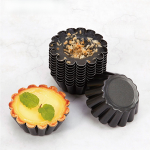Stampi <span class=keywords><strong>per</strong></span> crostatine in acciaio al carbonio antiaderenti riutilizzabili <span class=keywords><strong>per</strong></span> dolci, pasticceria, dessert, cupcake, utensili da cucina - Product Image 3