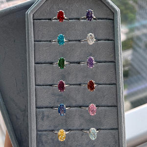 Nueva llegada Vintage 8*12mm Cubic Zircon compromiso boda promesa anillos Iced out 925 Plata para mujer regalo - Product Image 5