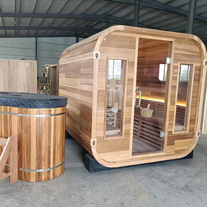 Sauna extérieur <span class=keywords><strong>de</strong></span> luxe pour 3-4 personnes, populaire, électrique, livraison rapide, sauna extérieur pour 4 personnes avec douche - Product Image 2