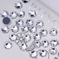 OLeeya 2088 Strass Premium en Cristal Thermocollants à Dos Plat, 8 Pierres Grandes, 8 Pierres Petites, 16 Facettes, Tailles SS10-SS30 pour Bricolage, Artisanat et Décoration d'Ongles