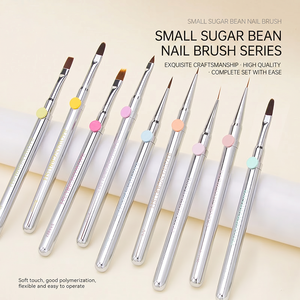 Ensemble de pinceaux à ongles à pointe amovible, manche en métal, poils en nylon doux, pour la manucure professionnelle en salon, la peinture, le design et le travail du gel sur les ongles - Product Image 3