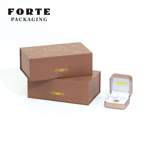 FORTE Chinese Custom Luxury Jewellery Packaging Box Ring Necklace Pendant <b>Gift</b> <b>Boxes</b> Black Leatherette Paper Jewelry Packing Box - Product Image 6