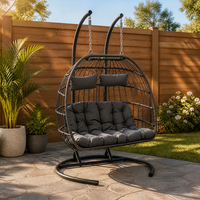 Fauteuil suspendu œuf en rotin pour extérieur, avec support, pour salon, patio, balcon, jardin - Vente en gros, personnalisable