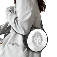 Sac à main rond en PU personnalisé avec motif Saipan, sac à main élégant et brillant pour femmes, idéal pour les sorties du week-end et les voyages décontractés
