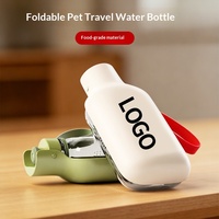 Conteneur à eau pour chien moderne, léger, pliable, portable, imperméable, pour l'extérieur, avec bouteille d'eau et mangeoire en plastique