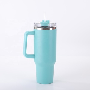 Tasses à café de voyage en acier inoxydable avec couvercle et paille, gobelets isothermes <span class=keywords><strong>Stan</strong></span> 1.0 avec poignée 40oz - Product Image 2