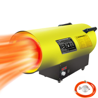 Chauffage au gaz propane GPL industriel portable de grande puissance 100 kW en acier inoxydable pour élevage de volailles certifié CE avec protection contre la surchauffe