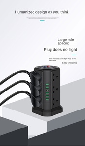 เต้ารับแนวตั้งมาตรฐานอียูใหม่สำหรับใช้ในครัวเรือนปลั๊กมีรูพรุนช่องเสียบชาร์จเร็วสำหรับโทรศัพท์มือถือและคอมพิวเตอร์ - Product Image 6