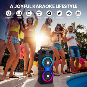 Loa Bluetooth không dây di động, đèn LED lớn, âm trầm mạnh mẽ, nghe nhạc MP3 ngoài trời, có chức năng FM, âm thanh hay, thích hợp cho loa tiệc tùng - Product Image 6