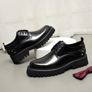 Classic Design Men's Formal <b>Shoes</b>-High Quality Waterproof Breathable <b>Height</b> <b>Increasing</b> Autumn Wedding Lace-Up Closure Pointed - Product Image 2