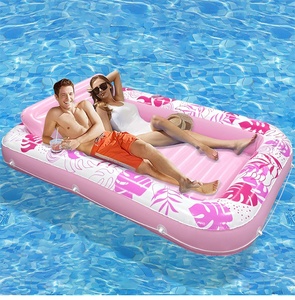 Lit flottant double gonflable en PVC pour adultes <span class=keywords><strong>avec</strong></span> porte-gobelet, transat de <span class=keywords><strong>piscine</strong></span> extérieur, modèle PSSHC Chine - Product Image 6