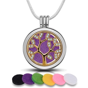 Nuovo Design Tree of Life Pendente Diffusore Aromaterapia Profumo <span class=keywords><strong>Collana</strong></span> Medaglione X36N20 - Product Image 1