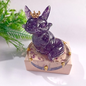 <b>Crystal</b> Fox Figurine Resin Epoxy Decorative <b>Animal</b> Desktop Ornament Home Decoration Collection Gift - Product Image 2