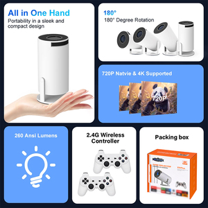 Proyector de juegos L X10 Plus 10000 juegos Android 11 <span class=keywords><strong>Wifi</strong></span> consola de videojuegos proyector de juegos portátil Cine en Casa HY300 - Product Image 4