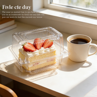 Emballage de boulangerie en plastique transparent PET, boîte à charnière transparente en plastique, conteneur à pain en plastique pour croissants