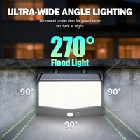Lampes solaires LED de sécurité extérieures avec détecteur de mouvement, 3 modes d'éclairage, indice de protection IP65, lumière du jour 6000K, lampes murales pour jardin, clôture, cour