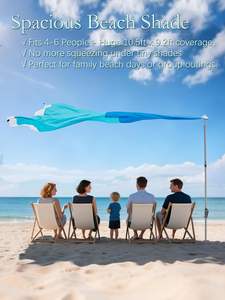 Sombrilla <span class=keywords><strong>de</strong></span> Playa. Fácil <span class=keywords><strong>de</strong></span> Instalar, Ligero, <span class=keywords><strong>No</strong></span> se Desplaza con el Viento, Protección Solar UPF 50+ - Product Image 2