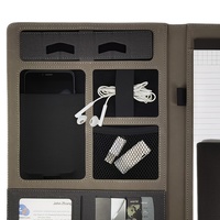Carpeta profesional A4 de cuero PU tamaño carta escritura Padfolio para entrevista reanudar Carpeta de tarjetas de visita tamaño carta archivo
