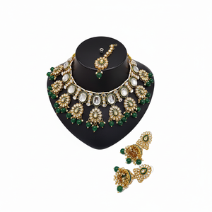 Conjunto de collar de Gargantilla Meenakari y piedra Kundan chapada en oro, conjunto de joyería fina 10573909 - Product Image 2