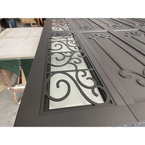 Hiện đại cổ điển Georgia rèn cửa nhà để xe sắt với thiết kế phức tạp và Vượt Thời Gian Nhìn tinh vi tính năng chèn Kính - Product Image 3