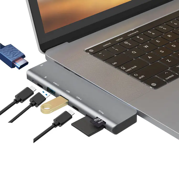 7 in 1 EN Port Desktop High Speed 7port Splitter PC Phone USB Type C Usb3.0 Docking Station 3.0 Usb Hub for MacBook