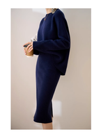 Ensemble de jupes tricotées en cachemire pour femmes Pull tricoté Jupe tricotée