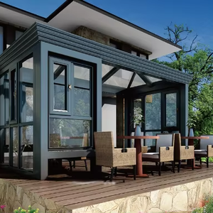 Salle de soleil en <span class=keywords><strong>aluminium</strong></span> et verre Maison 4 saisons avec véranda murale Série 6000 Grade pour décorations toute l'année - Product Image 1