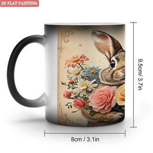 Taza Blanca para Transferencia de Calor, 11 oz, Cerámica Negra Esmerilada, Taza de Regalo Sensible al Calor - Product Image 1
