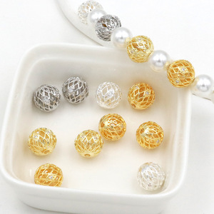 ลูกปัดกลวงทรงกลมขนาด 10 มม. สีทอง 18K ทนทานต่อการเปลี่ยนสี สำหรับทำสร้อยข้อมือ สร้อยคอ เครื่องประดับ DIY - Product Image 1