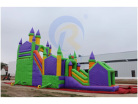 Grand château gonflable en PVC pour parc à thème, toboggans gonflables avec souffleur à double voie pour enfants, parc d'attractions