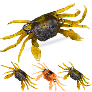 Leurre souple artificiel en silicone en forme de crabe avec hameçons, lot de 4, pour la pêche au bar, leurres de fond pour eau douce - Product Image 1