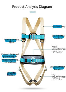 高品質の落下防止耐摩耗性ポリエステルセキュリティレスキュー全身安全ハーネス - Product Image 5