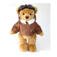Custom Army Plush Police Bear, Pilot Uniform, Cool Teddy