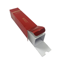 Boîte d'emballage cosmétique texturée rouge personnalisée avec estampage à chaud doré, boîte en papier de luxe pour toner, sérum et produits de soin de la peau