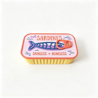 Boîte de rangement pour bijoux en plastique écologique imprimée en 3D, en forme de sardine, avec un design moderne