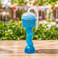 Nouvelle conception, sans BPA, gobelet à slush en plastique de 500 ml avec couvercle et pailles pour les fêtes