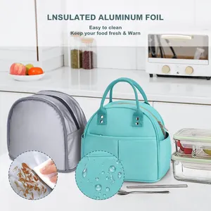 Fashion Cooler Lunch Box Portable Insulated Canvas Lunch Bag Thermal Food Picnic Tote Cooler Bag Lunch Bags