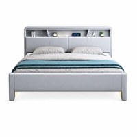 Lit plateforme moderne avec étagères de rangement intégrées à la tête du lit, compartiments et boîtes de rangement, taille Queen et King, mobilier de chambre à coucher