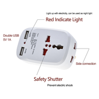 Adaptateur de prise UK avec double USB 5V 1A, 10A, 4 prises, rallonge 2-en-1, convertisseur blanc, usage commercial