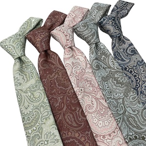 Vente en gros de cravates de cou de luxe pour hommes personnalisé Polyester Business Styles Jacquard Paisley rayé nouvelle conception de cravate <span class=keywords><strong>Ascot</strong></span> - Product Image 1
