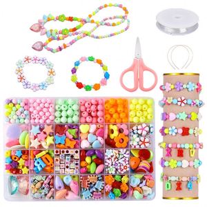 Bracelet en perles pour enfants à faire soi-même, jouet éducatif, kit de fabrication de bijoux en perles acryliques avec ensemble de fournitures artisanales - Product Image 2