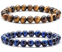 Bracelet de perles de pierre d'oeil de tigre bijoux d'équilibre de guérison pour hommes femmes diffuseur de pierre de lave Bracelet de perles de Yoga hommes