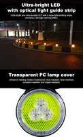 Feu de signalisation routière à 5 LED haute intensité, prismatique, non-réfléchissant, à énergie solaire, avec fixation magnétique, protection IP66, clignotant, en ABS