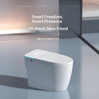 Toilette intelligente avec lavage instantané, séchage, désodorisation, antibactérienne, siphon en céramique inclus, double chasse d'eau, couvercle de siège de toilette