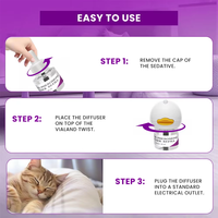 Diffuseur apaisant multi-chats direct usine avec 2 recharges parfum vanille, soulagement du stress et de l'anxiété par phéromones, en plastique