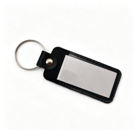 Porte-clés en cuir véritable personnalisé de qualité supérieure, avec logo de marque imprimé, pour cadeaux promotionnels